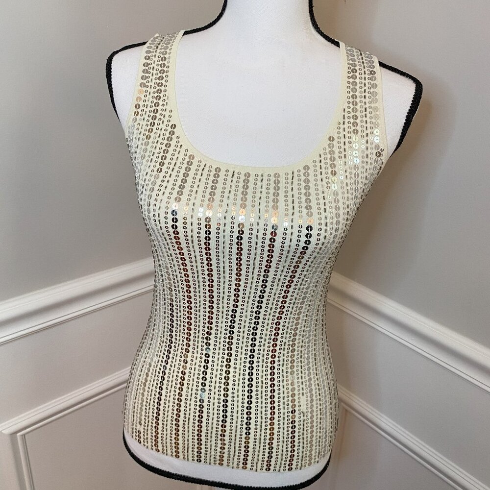 Ann Taylor Loft Sequin Tank Top Size x Small Y2K